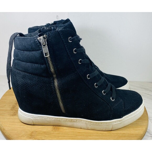 Steve Madden Black High Tops - Women's Size 8M - Picture 2 of 5